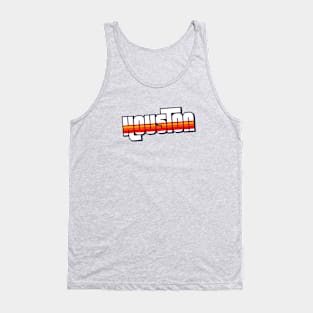 Retro Houston Word Art with Stripes Tank Top